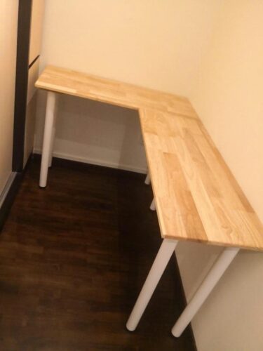 LEIGHTON L-Shape Solid Wood Table photo review