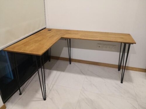 LEIGHTON L-Shape Solid Wood Table photo review