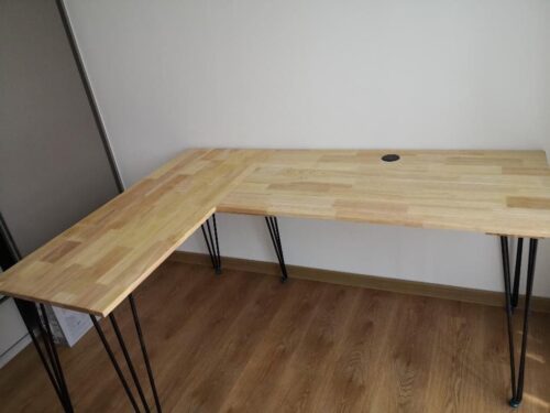 LEIGHTON L-Shape Solid Wood Table photo review