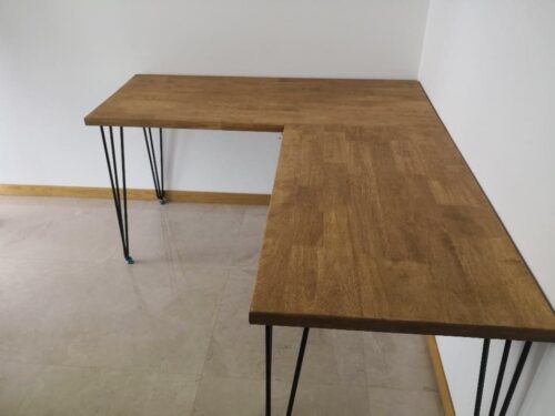 LEIGHTON L-Shape Solid Wood Table photo review