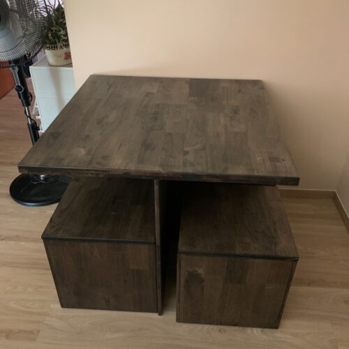 NELL Solid Wood Dining Table Set photo review